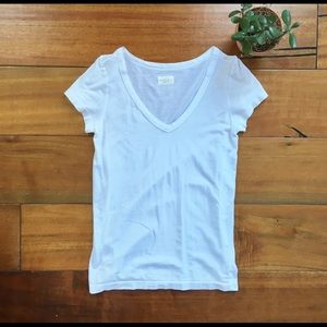 Athleta Organic Cotton White V-Neck T Shirt